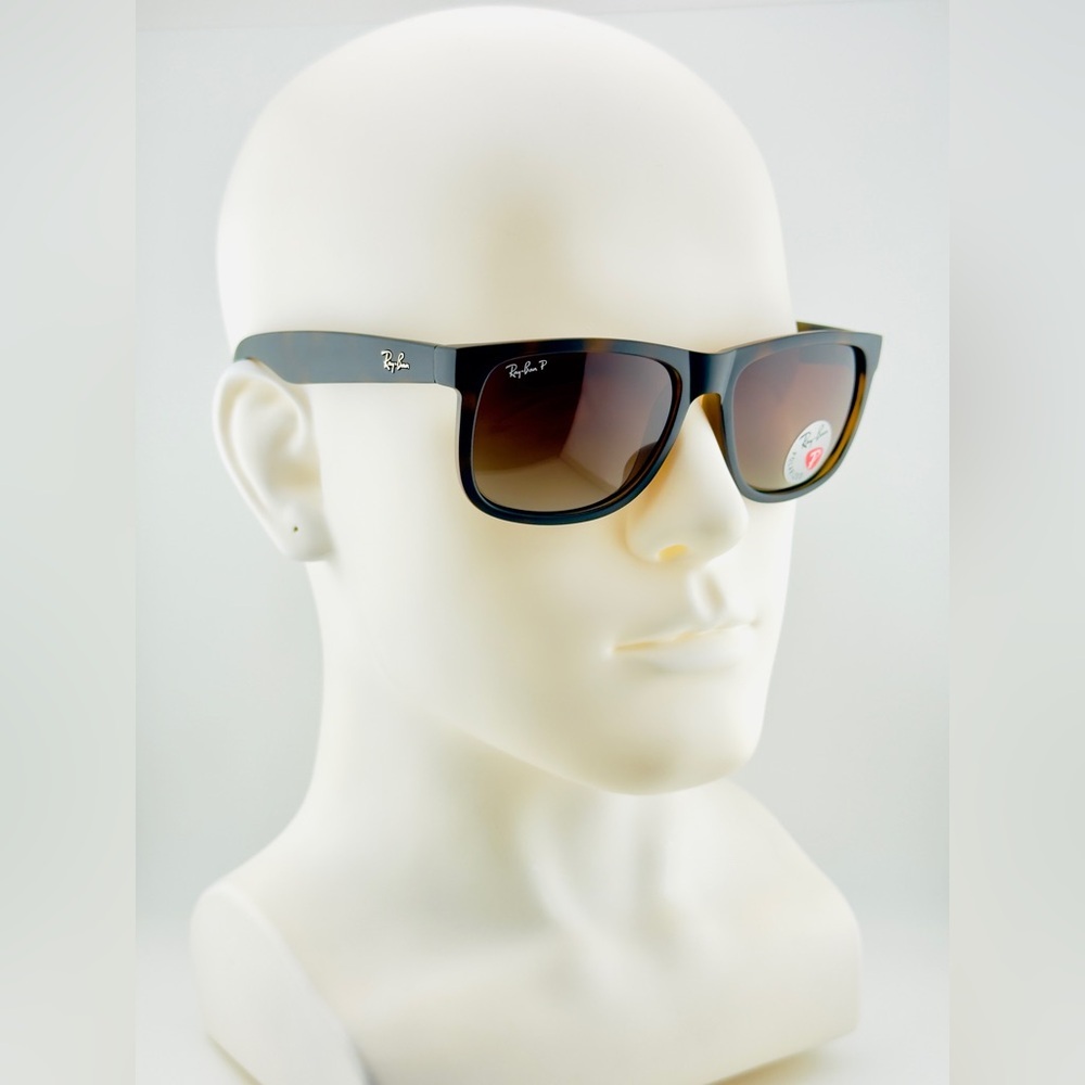Ray-Ban Justin Polarized Sunglasses RB4165 Matte Havana Brown Gradient lenses - Picture 2 of 15